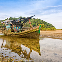Buy canvas prints of Wreck of fishing boat by Kevin Hellon