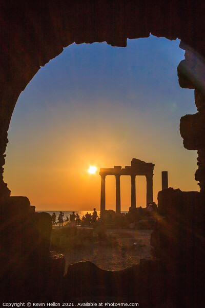 Sunset over the Temple of Apollo Picture Board by Kevin Hellon