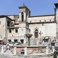 Buy canvas prints of San Giovenale cathedral  by Kevin Hellon