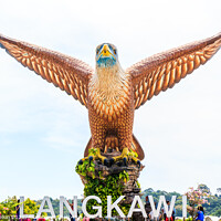 Buy canvas prints of Front view of Eagle sculpture by Kevin Hellon