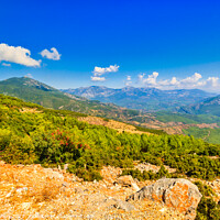 Buy canvas prints of View of the Taurus or Toros mountains, Turkey by Kevin Hellon