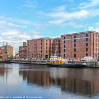 Buy canvas prints of View across Albert Dock by Kevin Hellon