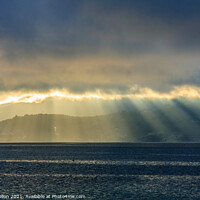 Buy canvas prints of Sun rays and rainstorms on the Otago Peninsular by Kevin Hellon