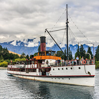 Buy canvas prints of The steamship Earnslaw on Lake Wakatipu.  by Kevin Hellon