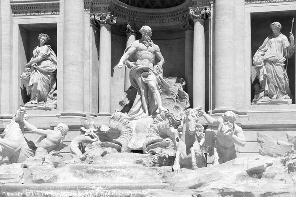 Close up of the fountain of Trevi Picture Board by Kevin Hellon