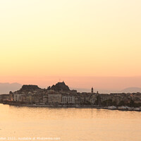 Buy canvas prints of Dawn over Corfu Town, Greece by Kevin Hellon