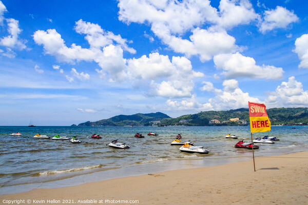 Swimming zone on Patong beach Picture Board by Kevin Hellon