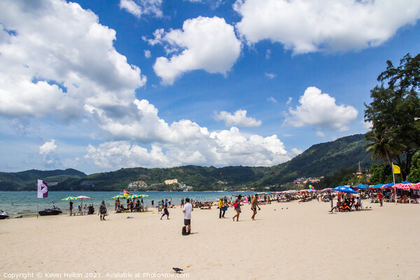 Patong beach on a sunny day Picture Board by Kevin Hellon