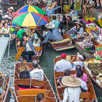 Buy canvas prints of Tourists in boats by Kevin Hellon