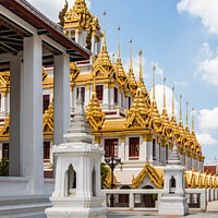 Buy canvas prints of spires of Wat Ratchanadda by Kevin Hellon