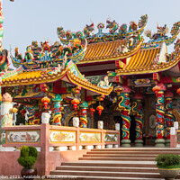 Buy canvas prints of Chinese temple in the centre of the town.  by Kevin Hellon