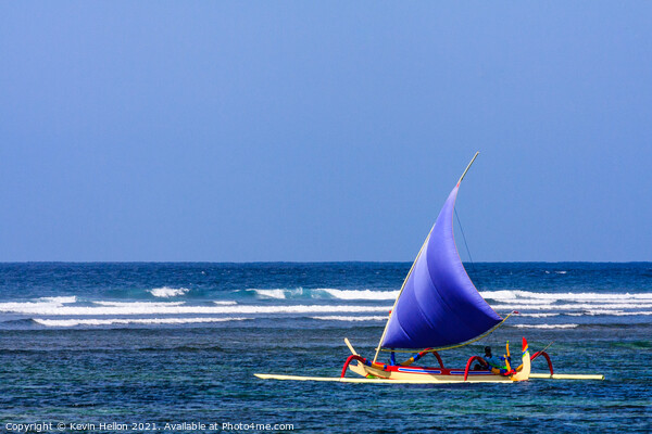 Traditional Balinese Fishing Boat  Picture Board by Kevin Hellon