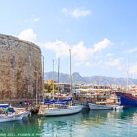 Buy canvas prints of View of Kyrenia harbour, Northern Cyprus by Kevin Hellon