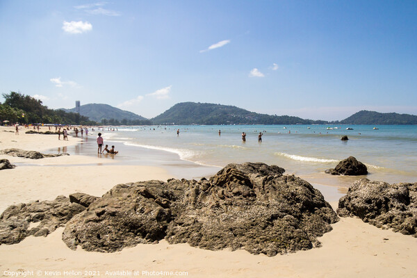 The north end of Patong beach Picture Board by Kevin Hellon