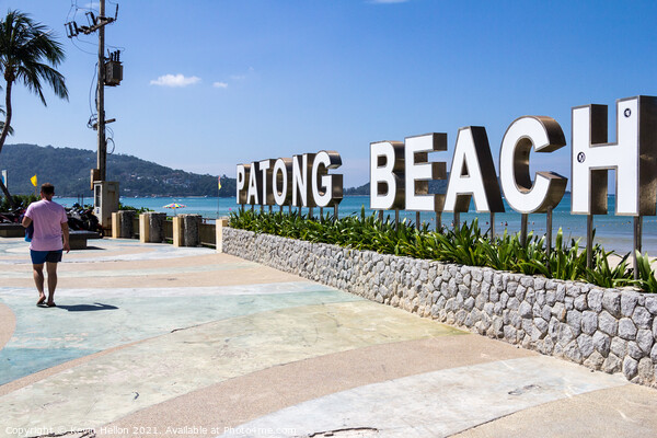 Patong beach sign Picture Board by Kevin Hellon