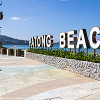 Buy canvas prints of Patong beach sign by Kevin Hellon