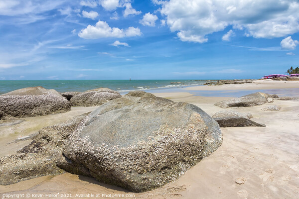 Rocks on Hua Hin beach Picture Board by Kevin Hellon