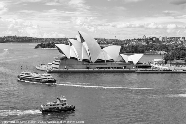 Ferries passing the Sydney Opera House Picture Board by Kevin Hellon