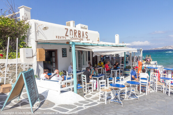 Zorba's restaurant Picture Board by Kevin Hellon