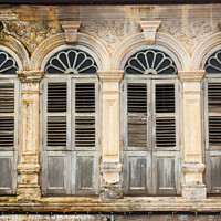 Buy canvas prints of Unrestored sino portuguese architecture  by Kevin Hellon