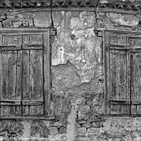 Buy canvas prints of Old wooden window shutters by Kevin Hellon