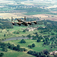 Buy canvas prints of Lancaster over Burghley House by Colin Smedley