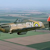 Buy canvas prints of Hawker Hurricane IIc LF363/GN-F over the Fens by Colin Smedley