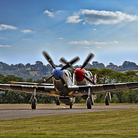 Buy canvas prints of P-51 Mustangs taxying in line astern by Colin Smedley