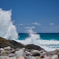 Buy canvas prints of Crashing Waves Fuerteventura by Janet Simmons