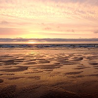 Buy canvas prints of Perranporth Beach at Sunset by Mike Lanning