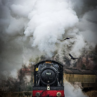 Buy canvas prints of Steam locomotive, GWR 7822 'Foxcote Manor' by Mike Lanning