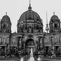 Buy canvas prints of Berlin Cathedral Church, B&W image by Mike Lanning