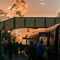 Buy canvas prints of Boarding the Evening Train by Mike Lanning