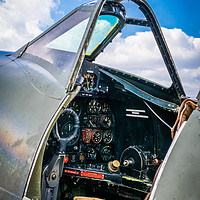 Buy canvas prints of Spitfire Cockpit by Mike Lanning