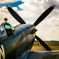 Buy canvas prints of Spitfire MKIX detail by Mike Lanning