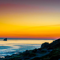 Buy canvas prints of Trevellas Porth Sunset by Mike Lanning