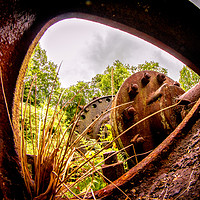 Buy canvas prints of Luxulyan Valley Water Wheel ruins (3) by Mike Lanning