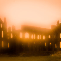 Buy canvas prints of Foggy Whitby Abbey by Mike Lanning