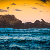 Buy canvas prints of Choppy Waters at Chapel Rock by Mike Lanning