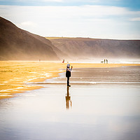 Buy canvas prints of Young Photographer at Chapel Porth by Mike Lanning