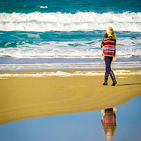 Buy canvas prints of Sea, Sand and Reflection by Mike Lanning