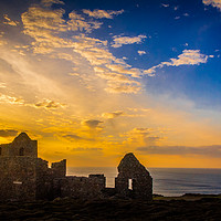 Buy canvas prints of Wheal Coates at Sunset - Panorama by Mike Lanning