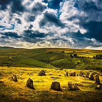 Buy canvas prints of The Nine Maidens, Dartmoor by Mike Lanning