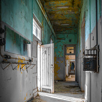 Buy canvas prints of An old deserted corridor in a small house in Belgium by Steven Dijkshoorn