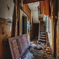 Buy canvas prints of An old deserted corridor in a small house by Steven Dijkshoorn