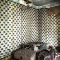 Buy canvas prints of An abandoned vintage bed by Steven Dijkshoorn