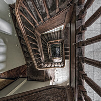 Buy canvas prints of A nice wooden staircae by Steven Dijkshoorn