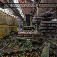 Buy canvas prints of An old car in an abandoned space by Steven Dijkshoorn