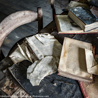 Buy canvas prints of A table with old books on it by Steven Dijkshoorn