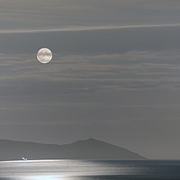 Buy canvas prints of Harvest Moon rises over the Rame Head peninsula by stephen tolley